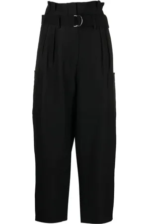 IRO Broeken, Dames, Zwart, M, Linnen, Casual zwarte broek met linnen