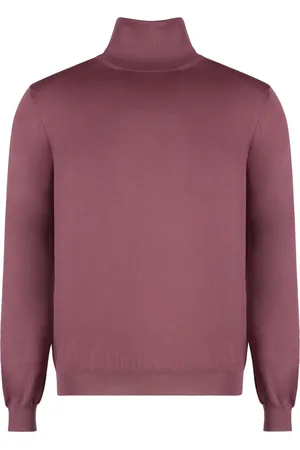 Malo Truien, Heren, Roze, S, Kasjmier, Cashmere Turtleneck Pullover Ribbed Knit Edges