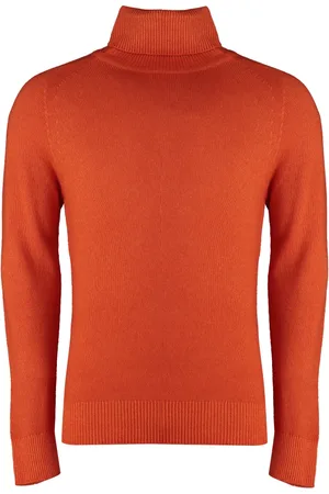 Malo Truien, Heren, Oranje, M, Kasjmier, Luxe Cashmere Turtleneck Sweater