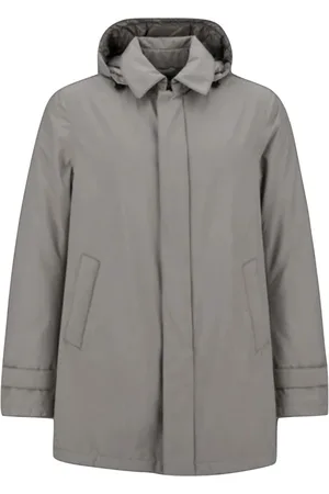 HERNO Mantels, Heren, Grijs, XL, Waterdichte Carcoat met Gore-Tex Membraan