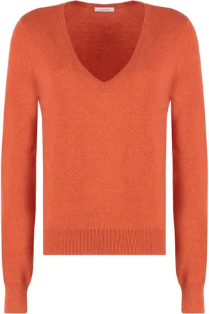 Malo Truien, Dames, Oranje, XS, Kasjmier, Ribgebreide kasjmier trui