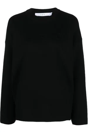 IRO Truien, Dames, Zwart, M, Wol, Zwarte wollen trui met logo