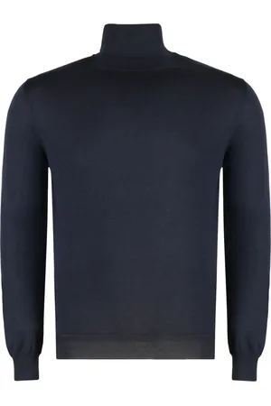 Malo Truien, Heren, Blauw, 4Xl, Kasjmier, Cashmere Turtleneck Pullover Ribbed Knit