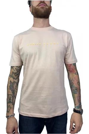 GAËLLE Tops, Heren, Roze, M, Katoen, Witte Katoenen T-shirt