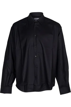 LANEUS Jassen, Heren, Zwart, L, Flanellen overshirt. Italiaanse stijl. Over fit.