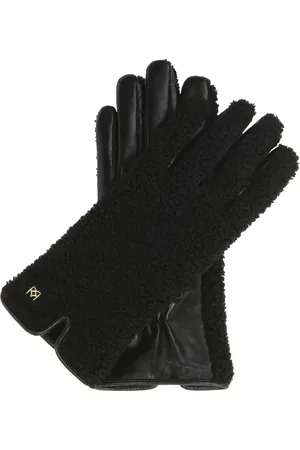 Kazar Accessoires, Dames, Zwart, M, Leer, Zwarte handschoenen gemaakt van leer en imitatie lamsvacht