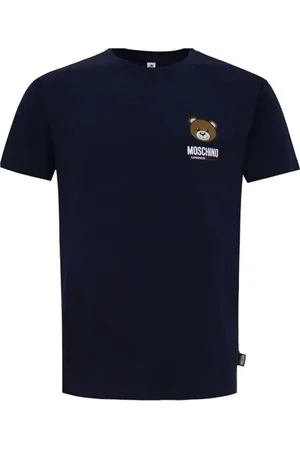 Moschino Tops, Heren, Blauw, XL, Heren ondergoed T-shirt