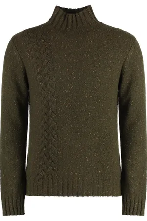 Malo Truien, Heren, Groen, XL, Kasjmier, Heather Cashmere Turtleneck Sweater