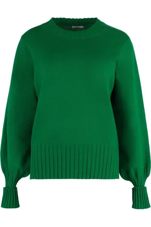 Malo Truien, Dames, Groen, S, Kasjmier, Luxe Cashmere Sweater Ribbed Knit