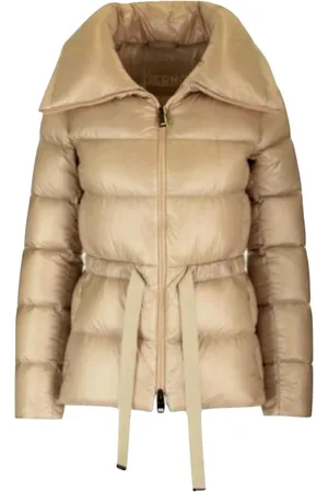 HERNO Jassen, Dames, Bruin, L, Gevormde jas met trekkoord taille