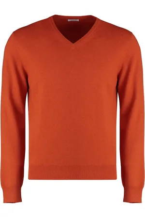 Malo Truien, Heren, Oranje, 2Xl, Kasjmier, Kasjmiermix ribgebreide trui