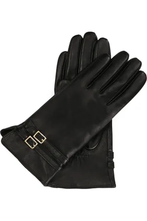 Kazar Accessoires, Dames, Zwart, L, Leer, Elegante zwarte handschoenen met twee strepen