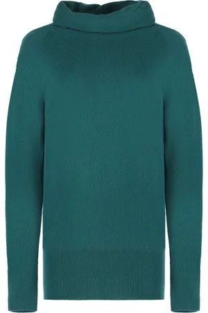 Malo Truien, Dames, Groen, S, Kasjmier, Luxe Cashmere Turtleneck Pullover