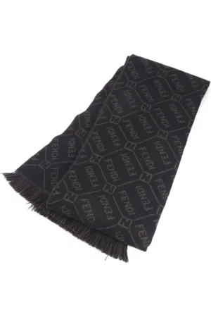 Fendi Pre-owned, Heren, Zwart, ONE Size, Pre-owned Wool scarves