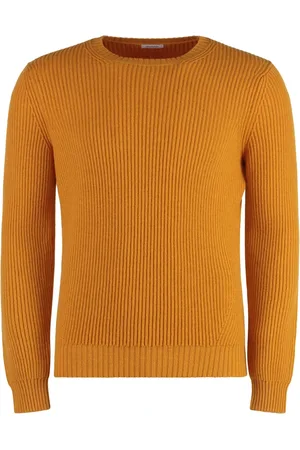 Malo Truien, Heren, Oranje, M, Kasjmier, Geribbelde kasjmier trui