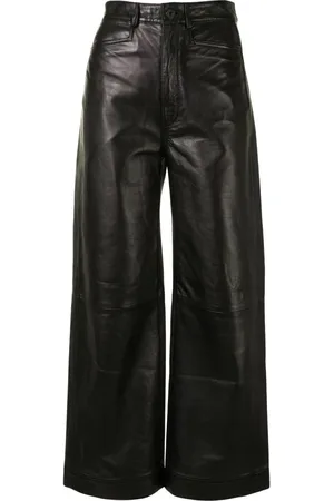 Proenza Schouler Broeken, Dames, Zwart, L, Leer, Zwarte Leren Casual Broek