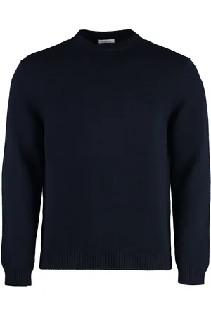 Malo Truien, Heren, Blauw, L, Wol, Geribbelde Crew-Neck Wollen Trui