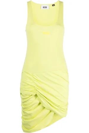 GCDS Kleedjes, Dames, Groen, XS, Katoen, Groene Katoenen Casual Mini Jurk