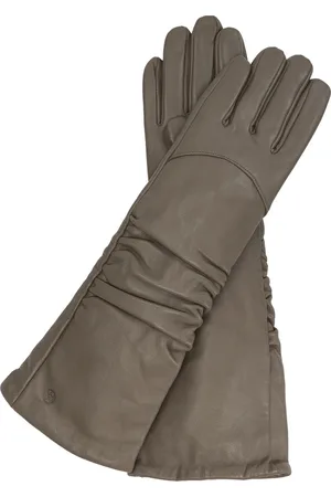 Kazar Accessoires, Dames, Grijs, S, Leer, Elegante lange leren handschoenen met touchscreenfunctie