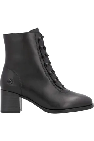 Remonte Schoenen, Dames, Zwart, 39 EU, Leer, Elegante Zwarte Enkellaarsjes Vrouwen