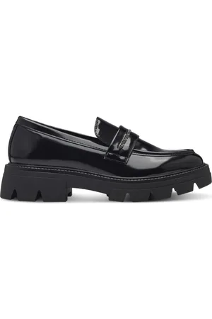 QS by s.Oliver Schoenen, Dames, Zwart, 39 EU, Zwarte elegante gesloten loafers voor vrouwen