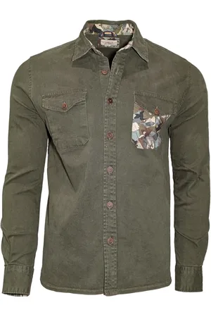 BOB der Bär Jassen, Heren, Groen, XL, Katoen, Militair Groene Overhemdjasje