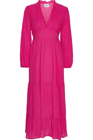 American Dreams Kleedjes, Dames, Roze, XL, Katoen, Neon Roze Katoenen Lange Top