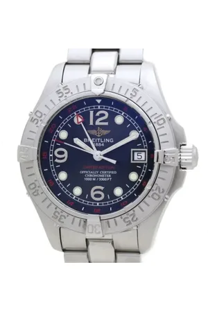 Breitling Pre-owned Pre-owned, Heren, Zwart, ONE Size, Pre-owned Stainless Steel watches