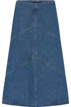 Bruuns Bazaar Rokken, Dames, Blauw, XS, Denim, Donkerblauwe Denim A-lijn Rok