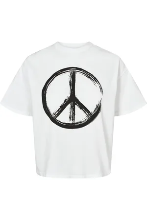 American Dreams Tops, Dames, Wit, M, Katoen, Witte Peace Katoenen Cropped Tee