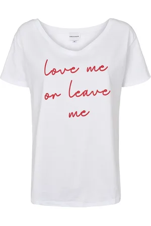 American Dreams Tops, Dames, Wit, S, Katoen, Love Me or Leave Me T-shirt