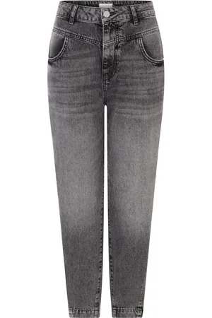 Rich & Royal Jeans, Dames, Grijs, W28 L34, Katoen, Steen Grijs Slouchy Katoenen Trui