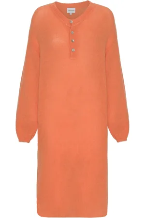 American Dreams Kleedjes, Dames, Oranje, ONE Size, Wol, Zachte Mohair Blend Jurk