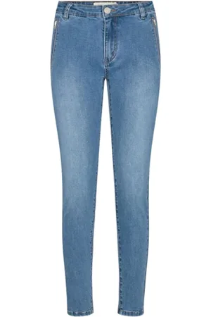 Sofie Schnoor Jeans, Dames, Blauw, L, Denim, Denim Jeans met Ritsdetails Medium Blauw