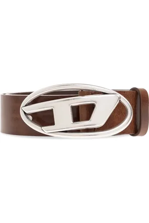 Diesel Accessoires, Heren, Bruin, 85 CM, Leer, Oval D Logo Riem