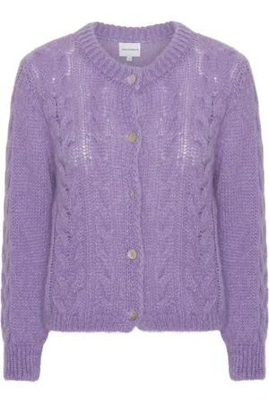 American Dreams Truien, Dames, Paars, M, Wol, Zachte Lila Kabeltrui Vest