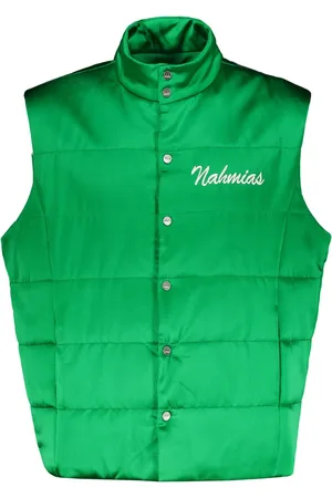 Nahmias Jassen, Heren, Groen, S, Polyester, Logo Detail Gewatteerde Bodywarmer
