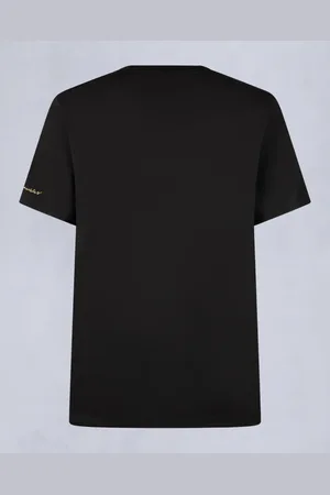 Moose Knuckles Tops, Heren, Zwart, S, Zwart Goud Augustine Tee Stijlvol Shirt