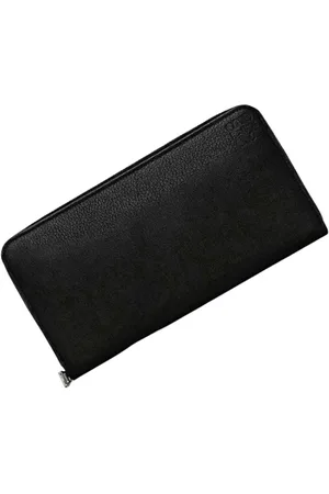 Loewe Pre-owned, Heren, Zwart, ONE Size, Tweedehands leren portemonnees