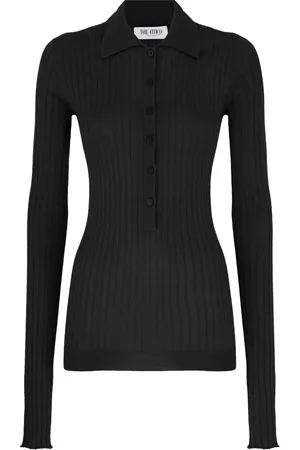 The Attico Truien, Dames, Zwart, S, Wol, Zwarte Gebreide Trui