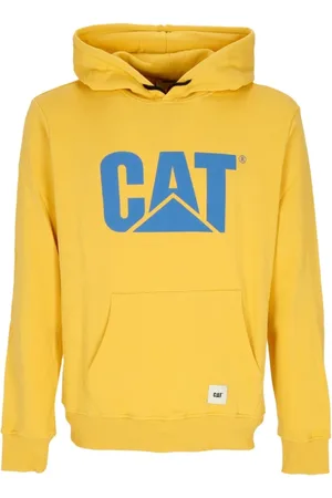 Caterpillar Sweatshirts & Hoodies, Heren, Geel, L, Katoen, Gele Logo Hoodie met Kat