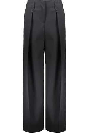 Low Classic Broeken, Dames, Blauw, M, Wol, Voor Geplooide Wijde Broek
