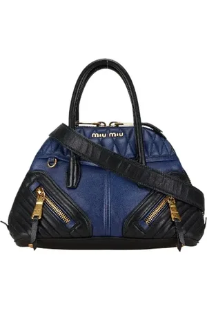 Miu Miu Pre-owned, Dames, Blauw, ONE Size, Tweedehands leren handtassen