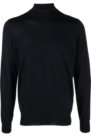 DRUMOHR Truien, Heren, Blauw, M, Wol, Navy Merino Wool Sweater