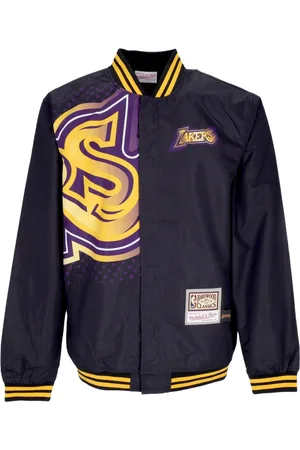 Mitchell & Ness Jassen, Heren, Paars, L, Polyester, NBA Big Face Bomber Jacket Loslak