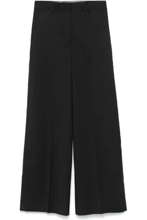 OFFICINE GENERALE Broeken, Dames, Zwart, M, Wol, Zwarte Wijde Pijp Broek van Wol