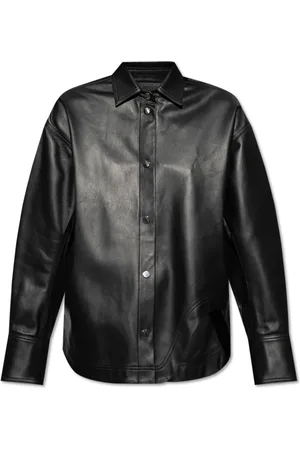 The Attico Blouses & Shirts, Dames, Zwart, S, Leer, Leren Overhemd