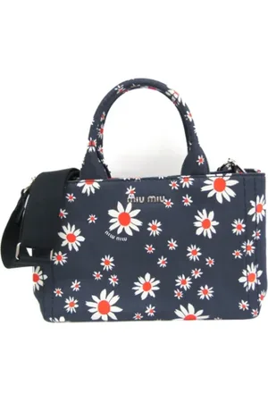 Miu Miu Pre-owned, Dames, Blauw, ONE Size, Tweedehands Canvas handtassen