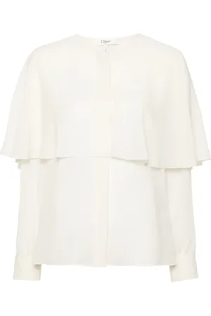 Chloé Blouses & Shirts, Dames, Wit, M, Witte Shirt Pristine Stijl