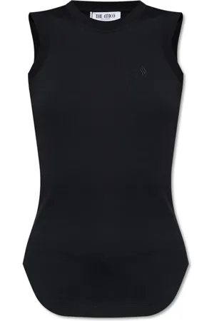 The Attico Tops, Dames, Zwart, 3Xs, Katoen, Top met Logo